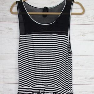 Seven 7 Womens Black White Striped Maxi Dress M